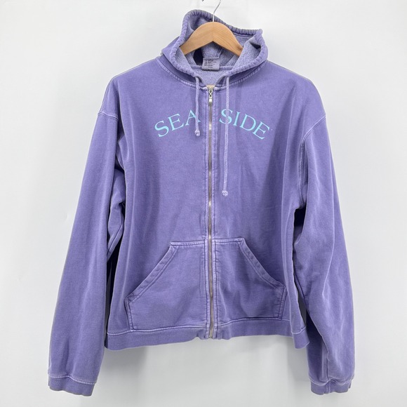 Comfort Colors Tops - Comfort Colors Seaside Florida 30A Purple Garment Dyed Full Zip Hoodie Womens XL